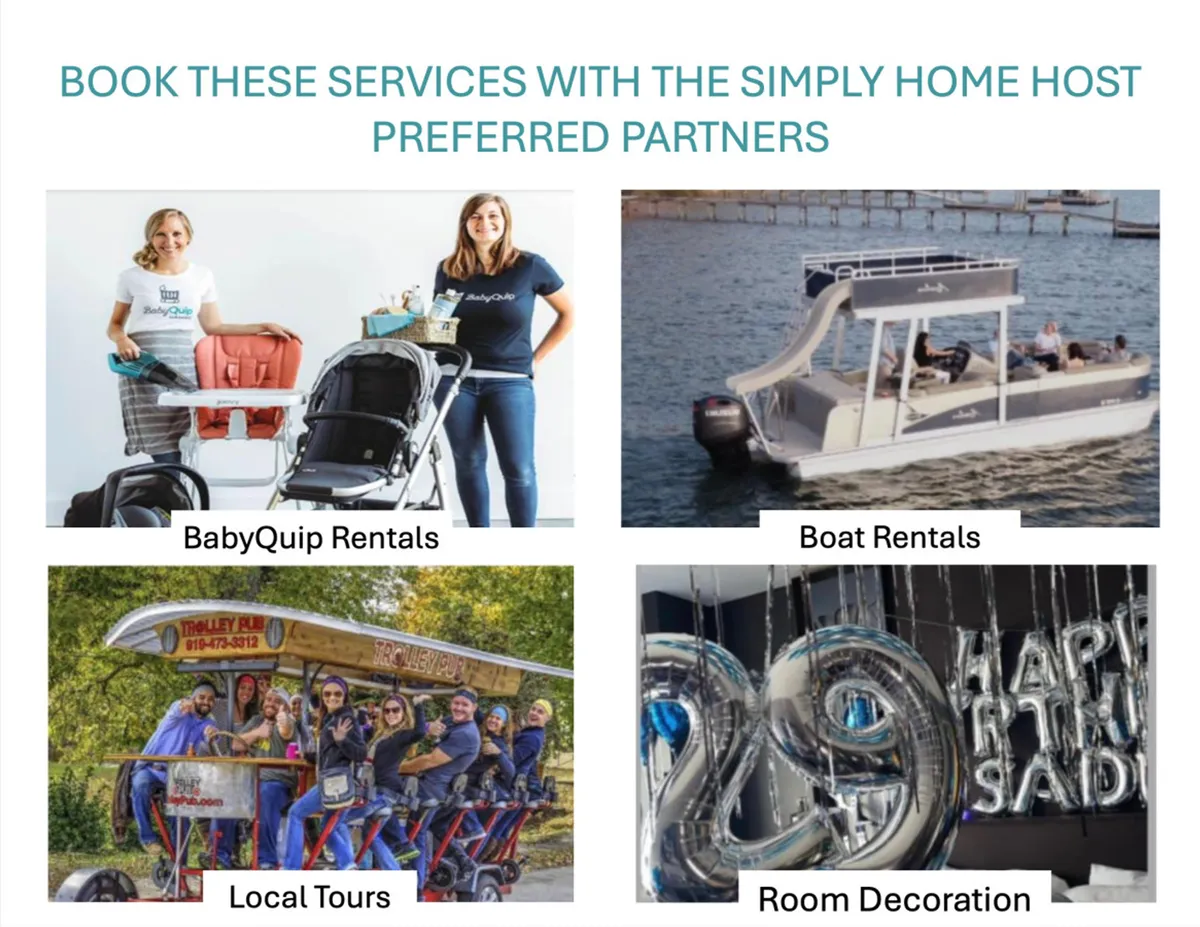 A lively and family-friendly scene with baby equipment, a boat, a tour group, and party decorations, capturing the spirit of local outings, lake trips, celebrations, and group activities.